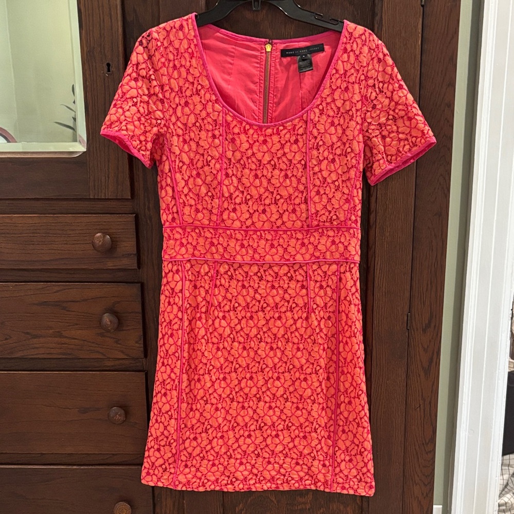 Marc By Marc Jacobs Orange and Pink Lace Dress